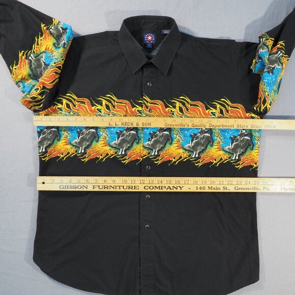 Panhandle Slim Shirt Men Extra Large Black Western Rodeo Bull Rider Cowboy Ranch - Picture 5 of 9